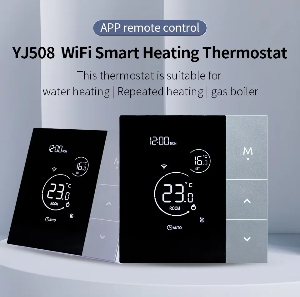 Tuya Intelligent Heating Thermostat with Touch Display, Voice Control, Alice, Electric, Water Surface, Temperature Control, 508