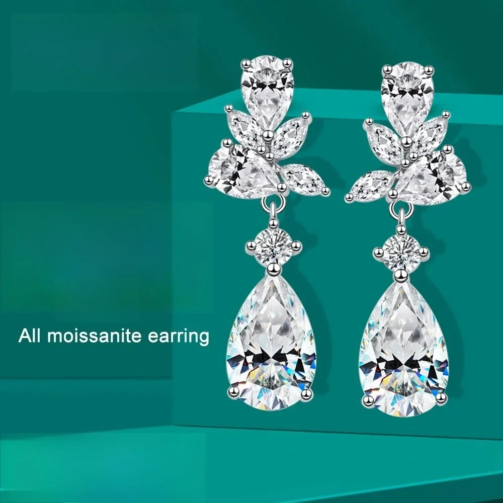 

Серьги из муассанита 8,8 карат для женщин, роскошные серьги для свадьбы и вечеринок, ювелирные изделия из стерлингового серебра S925 с покрытием из 18-каратного золота, подарок