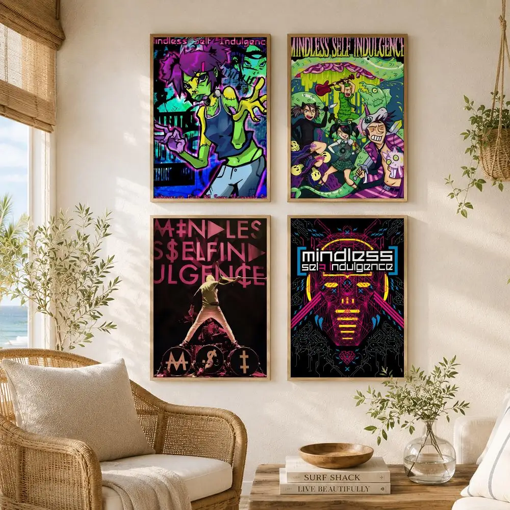M-Mindless S-Self I-Indulgence Band Poster High-Quality Canvas Wall Mural Crease-Free For Living Room Bedroom Interiors
