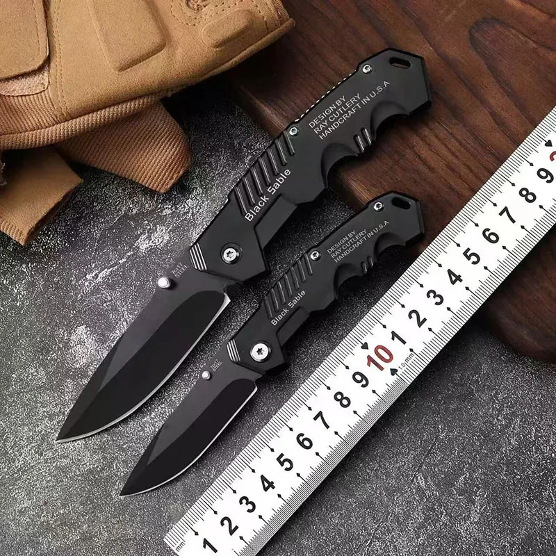 Cuchillo Plegable Mini de Acero Inoxidable para Exteriores, Cuchillo Plegable Defensivo de Alta Dureza, Cuchillo Multiusos para Camping