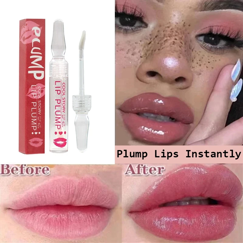 Nieuwe Lip Mollige Serum Verhoging Lip Elasticiteit Instant Volumiserende Sexy Verminderen Fijne Lijntjes Verhogen Hydraterende Essence Olie Lippenstift