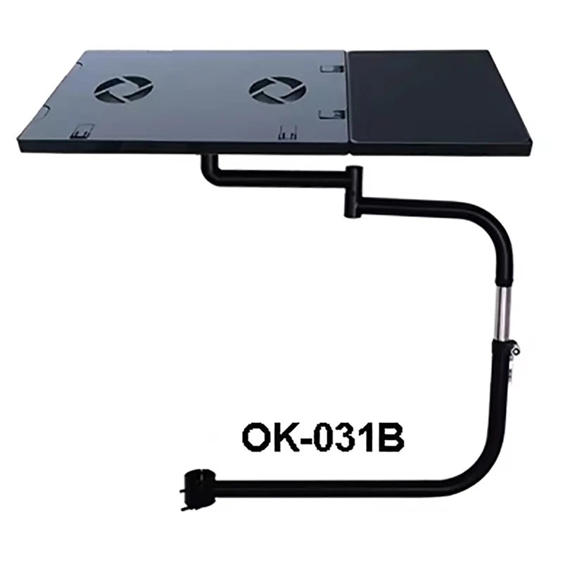 BL OK031 Full Motion Chair Clamping Keyboard Holder Laptop Desk Mouse Pad Notebook Stand with Fan for Comfortable Office and Gam