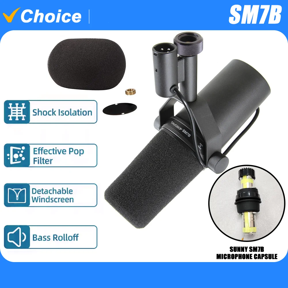 Professional SM7B Dynamic Microphone For Studio Recording  Podcasting  Gaming  Streaming Vocals Streaming Audio Microphone