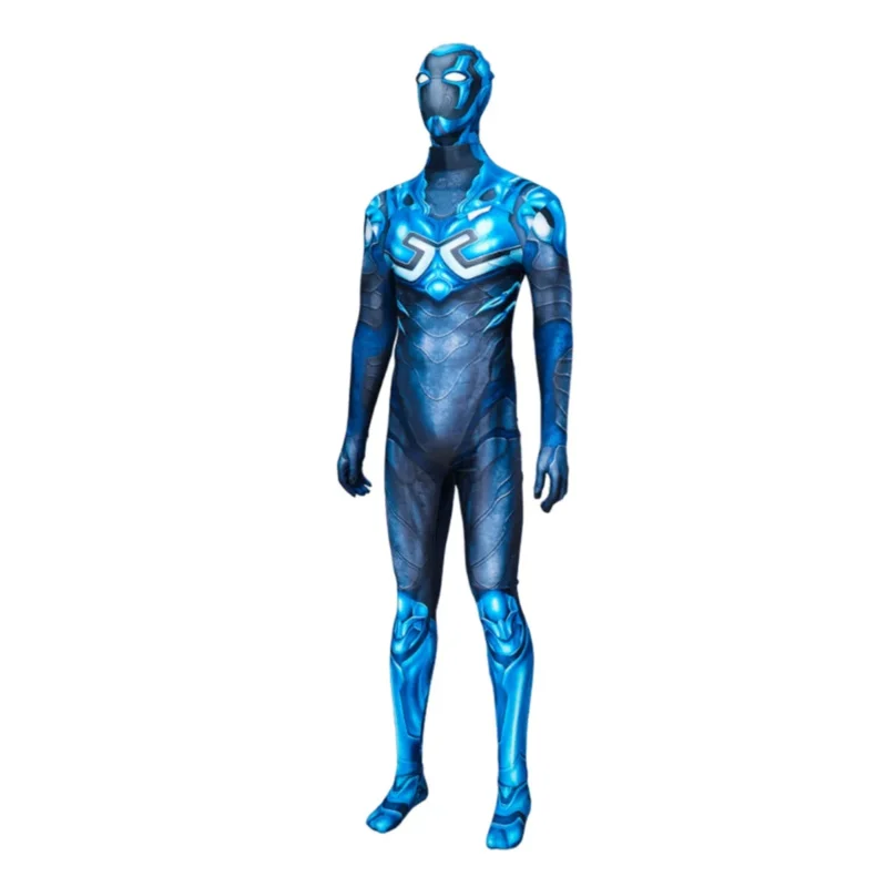 Blue Beetle Cosplay Costume Anime Male Superhero Roleplay Men Jumpsuit Mask Halloween Carnival Clothes for Disguise OA3762