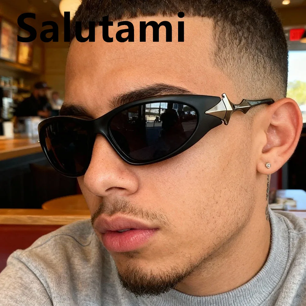 Vintage Legierung Stern Bein Y2K Sonnenbrille für Männer Neue Mode Spiegel Pilot Punk Sonnenbrille Frauen Sexy Hip Hop Shades Fahren Uv400 – Detail 2