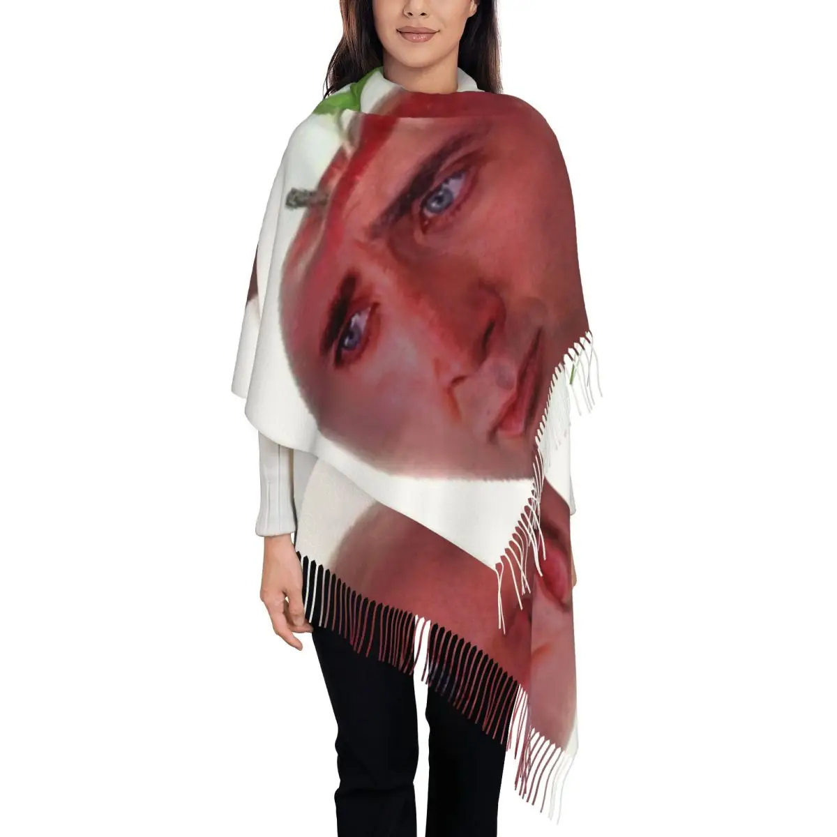 

Funny Nicolas CageApple Scarf for Womens Warm Shawls and Wrap Nicolas Cage Meme Face Printed Long Large Shawl Scarf Lightweight