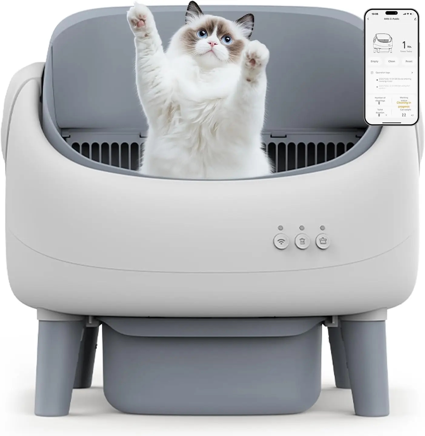 Smart Open-Top Self-Cleaning Automatic Deodorizing Cat Litter Box with APP Control for Multiple Cats Safety Protection China