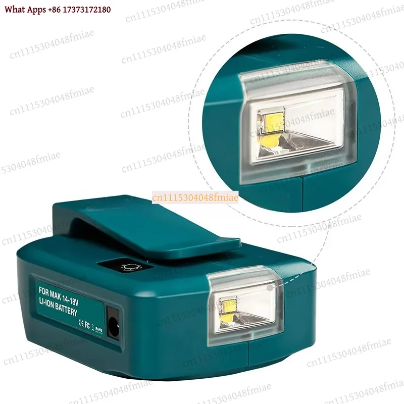 k3 Portable LED Work Light Flashlight Adapter for 14.4V 18V Li-ion Battery Pistol Lamp Emergency Lighting Power Bank Converter