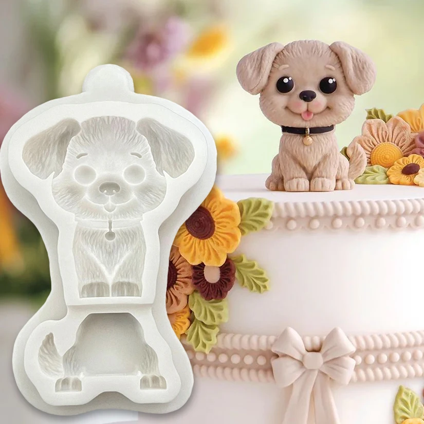 Dog Puppy Silicone Sugarcraft Mold Chocolate Cupcake Baking Fondant Cake Decorating Tools