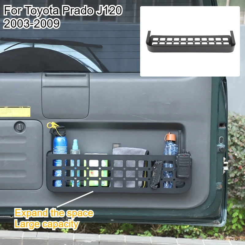 

Для Toyota Prado J120 2003-2009 автомобильная сетка для хранения задней двери, подвесная корзина для хранения задней двери, алюминиевый сплав, 1 шт.