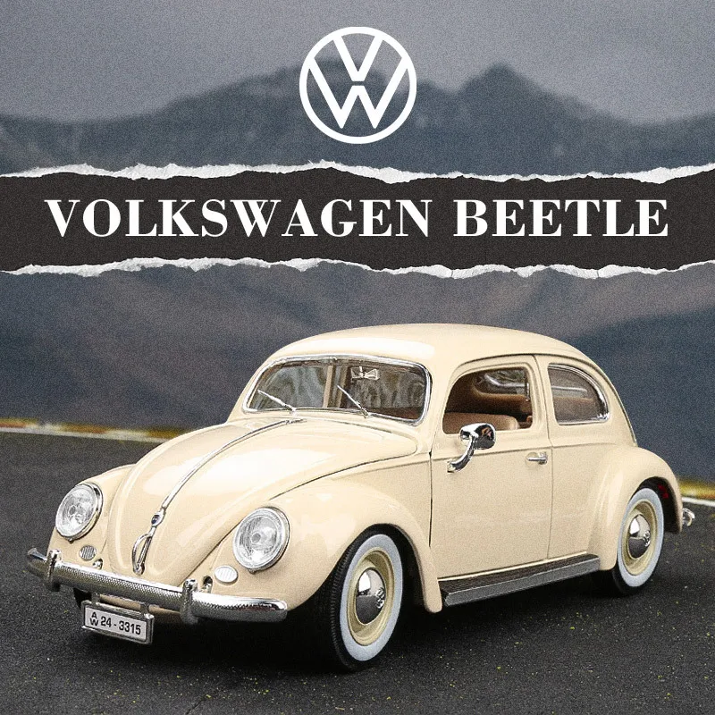 Original Bburago1:18 Volkswagen Beetle Alloy Car Model Children\'s Toy Classic Die-cast Model Car Collectible Gift Miniature Car