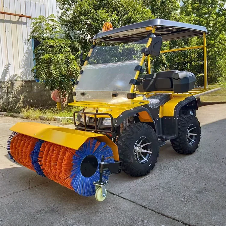 Snow Clearing Vehicle 4WD Heavy Duty with Warning Lights, Rotary Blower for Public Pavement