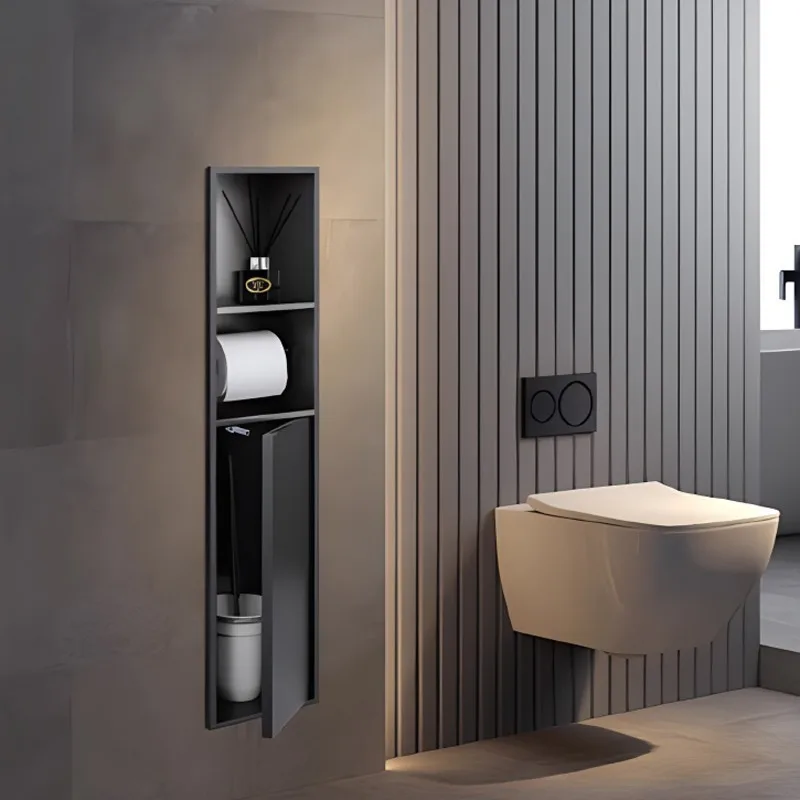 Toilet niche cabinet embedded room tissue box rack toilet storage niche bathroom tissue rack wall cabinet