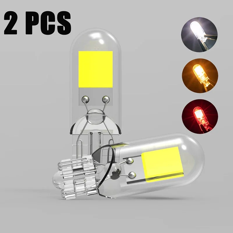 2 Pcs Newest 12V W5W T10 LED BULB Sapphire COB Drive-Free led 168 194 Auto Indicator License Plates Dome Map Reading Bulb 6000K