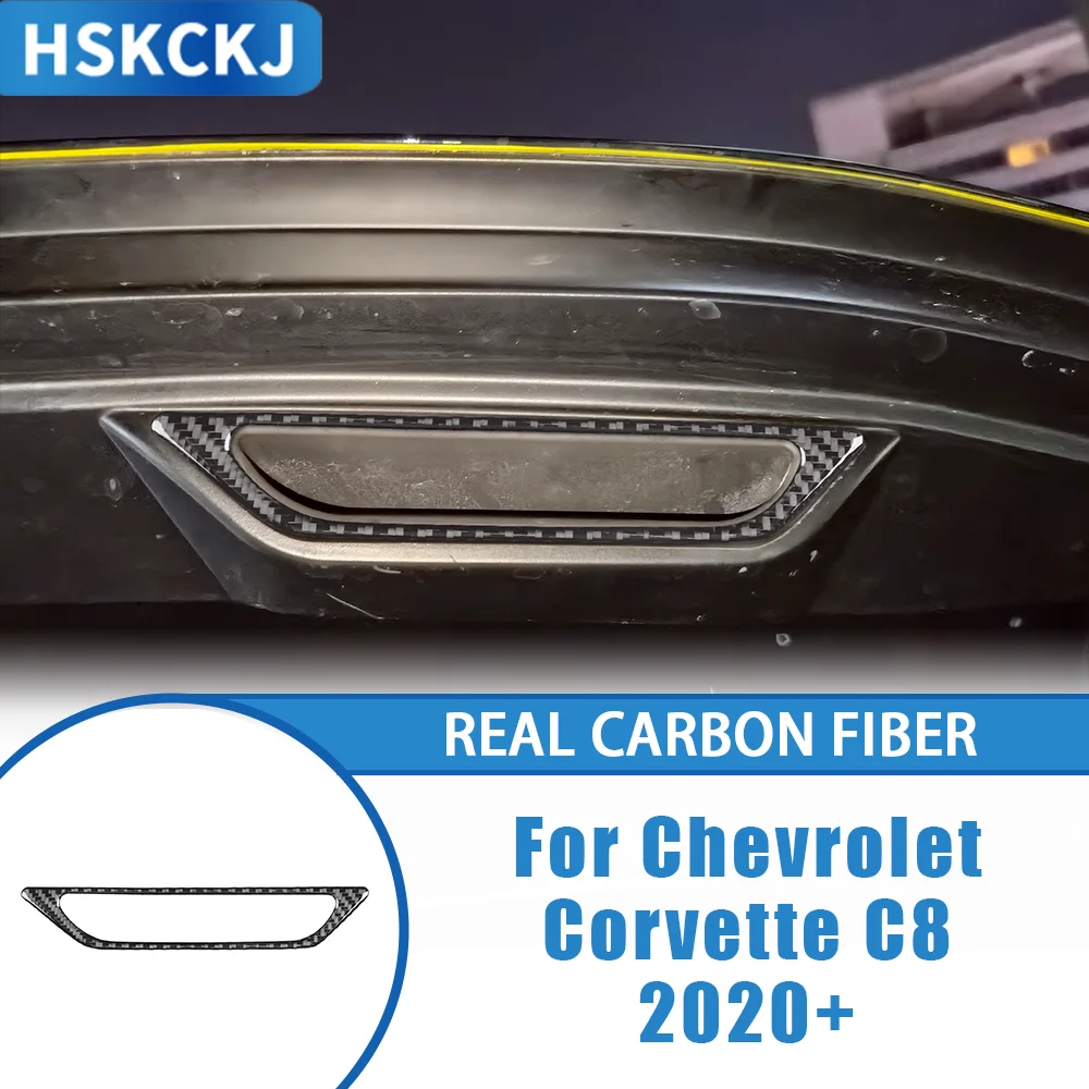 

Car Accessories Carbon Fiber Interior Trail Trunk Handle Frame Sticker Cover Trim Sticker For Chevrolet Corvette C8 2020—up