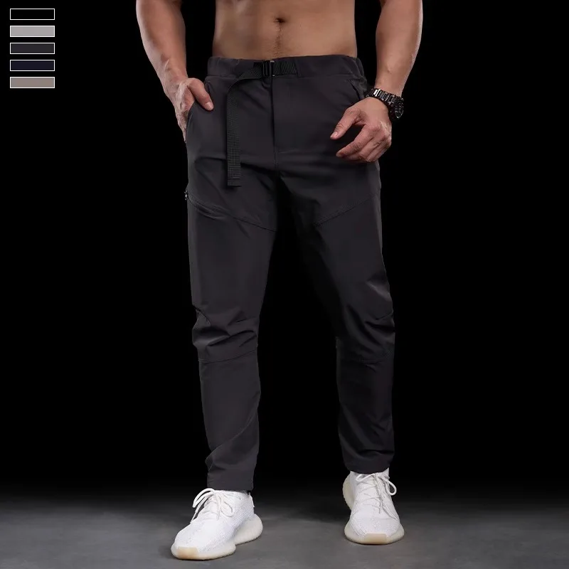 Men Summer Sports Pants, Loose Straight Leg Tight-Fitting, American-Style Training Pants, Quick-Drying Casual Fitness Long Pants