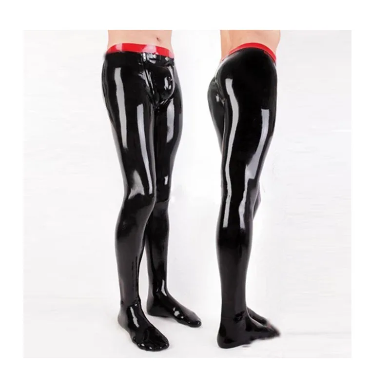 

Latex Trousers with Codpiece Crotch Hole Zip Cover Pants Unique Customized 0.4mm