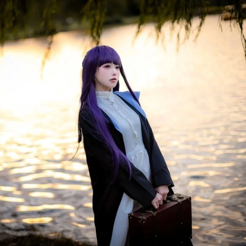 アニメ Frieren: Beyond Journey's End フェン コスプレ衣装 パープル