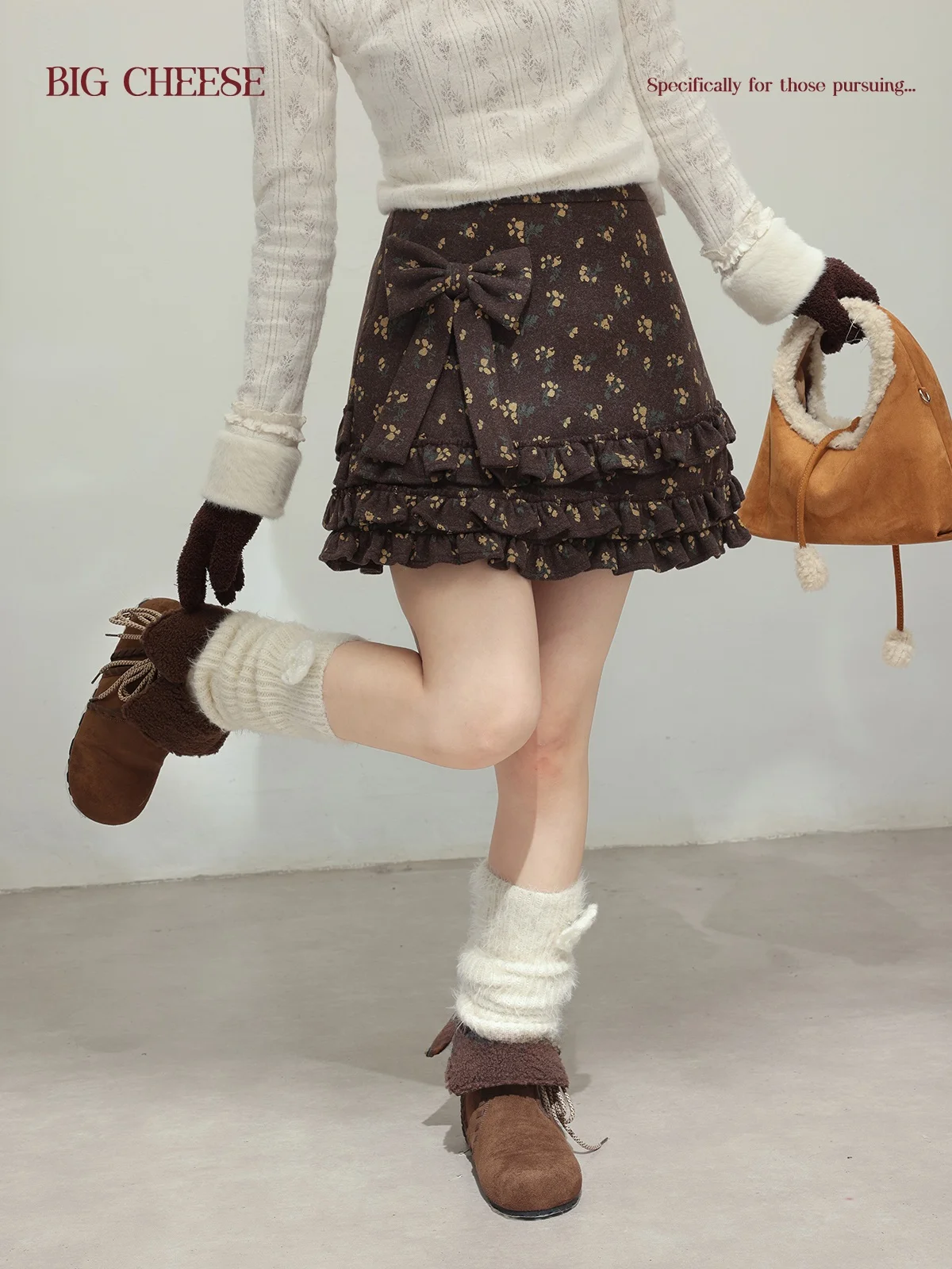 

Очаровательная юбка с бантом Sweet Sle Autumn Harvest Overture от Big Cheese, милая юбка А-силуэта с высокой талией для девочек