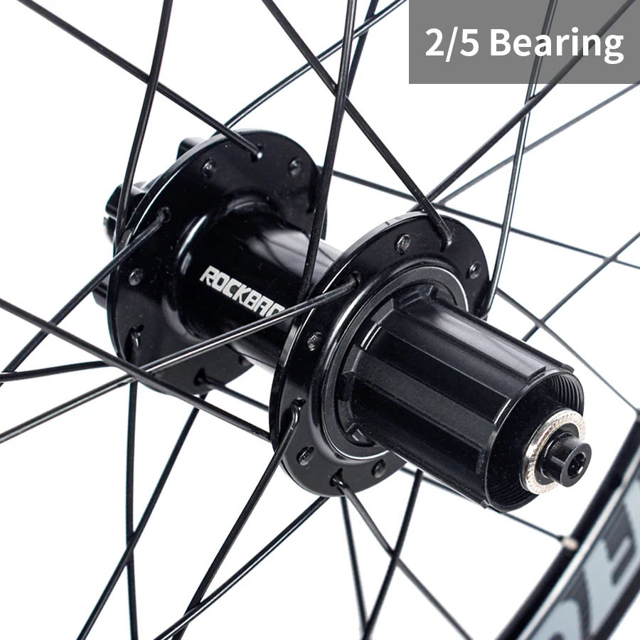 ROCKBAO Folding Bicycle Wheelset, Disc Brake Rim, Aluminum Alloy, 5 Bearings, 7-11Speed, 40mm, 406/451 Bike Wheel Set, 20in