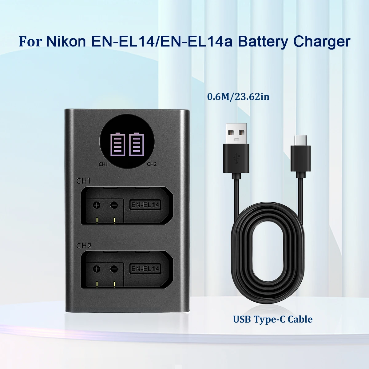 USB Dual Charger MH-24 for Nikon EN-EL14 EN-EL14a Battery D3500 D5600 D3400 D5300 DF D3100 D3200 D3300 D5100 D5200 P7700 P7000