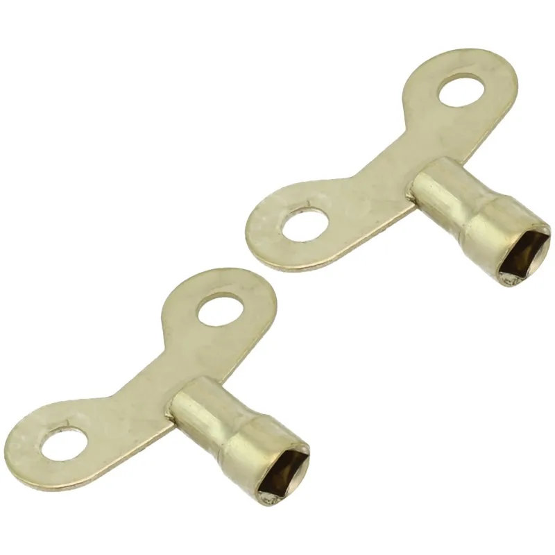 2-Pack Solid Iron Radiator Bleed Key Faucet Wrench Set for Bathroom Plumbing Air Valve Venting Tool