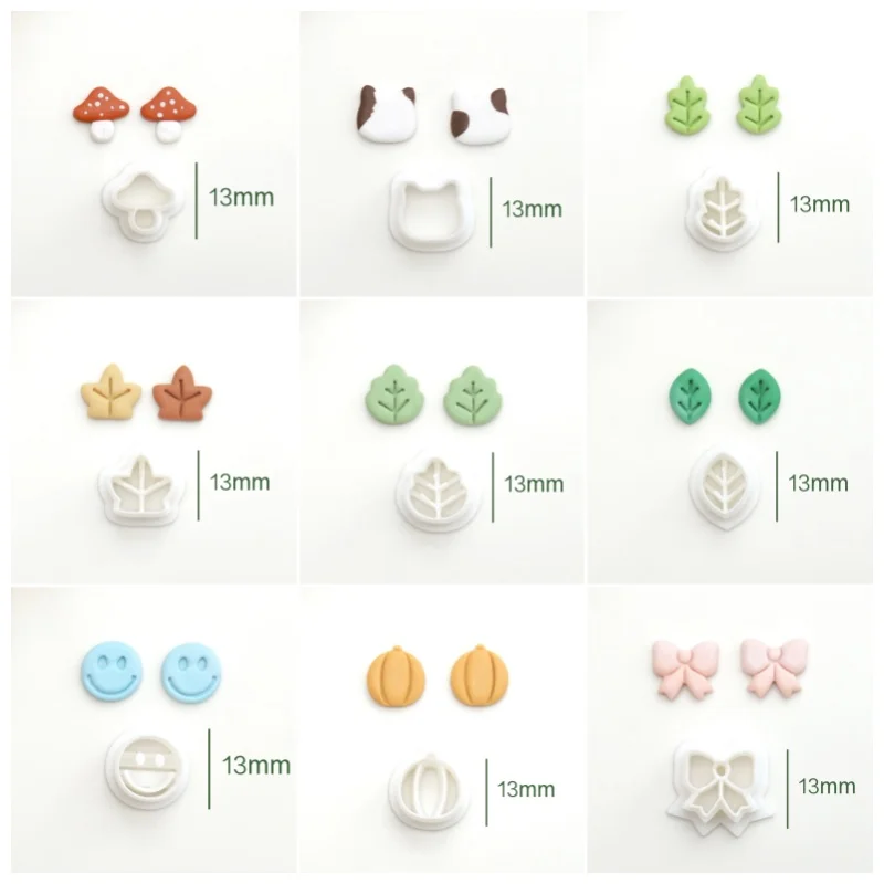 Mini Mouse Mushroom Leaf Animal Forest Shape Polymer Clay Molds Cutting Molds Clay Cutters For DIY Earrings Jewelry Making