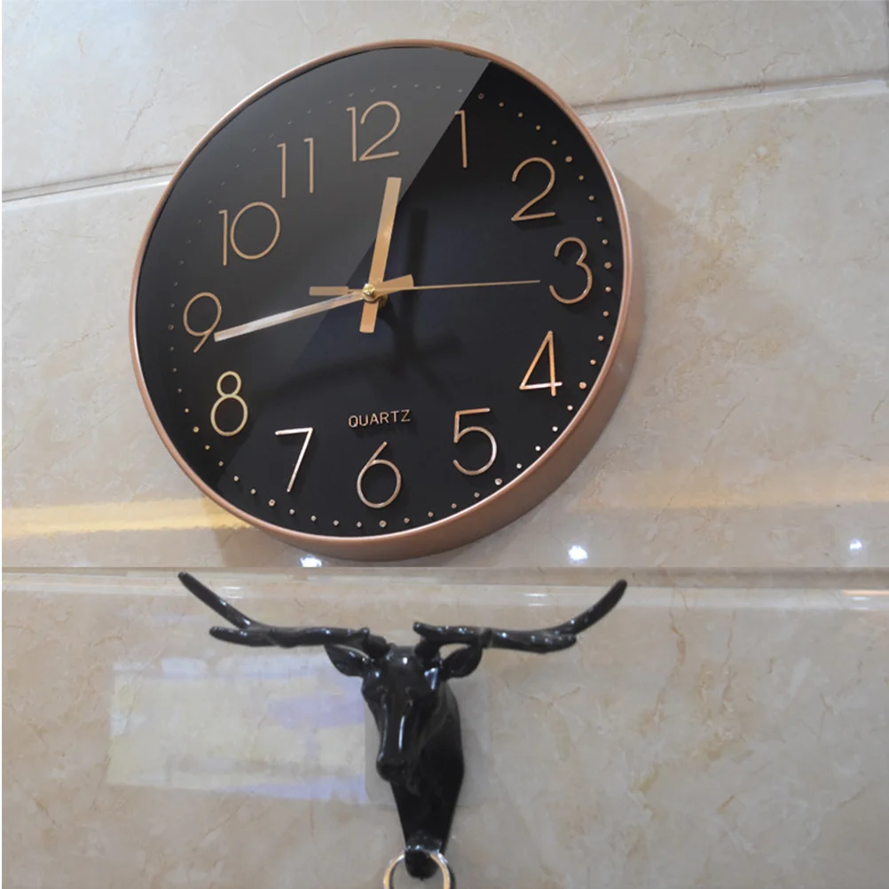 

Digital Wall Clock Black Face Rose Golden Modern Minimalist Silent Hanging Clock For Bedroom Living Room Home Decor