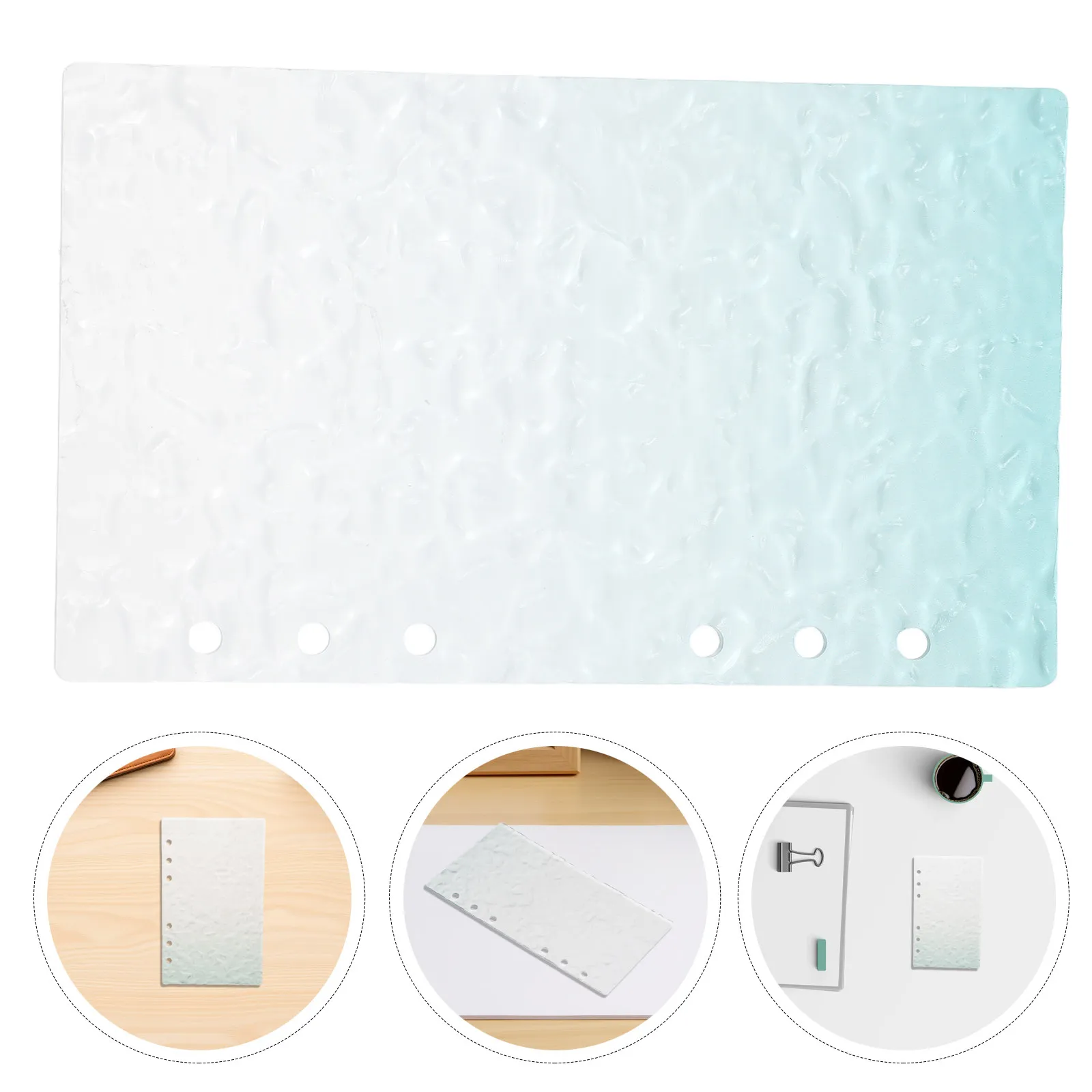 A6 Refillable Acrylic Planner Binder Cover 6-Ring Notebook Shell for Budget Organizer Transparent Loose Leaf Journal Binder