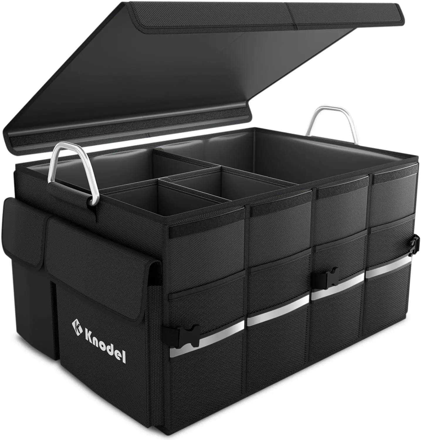 

Car Trunk Organizer with Reflective Stripe, Durable Oxford Polyester, Foldable Design for Vehicle Storage