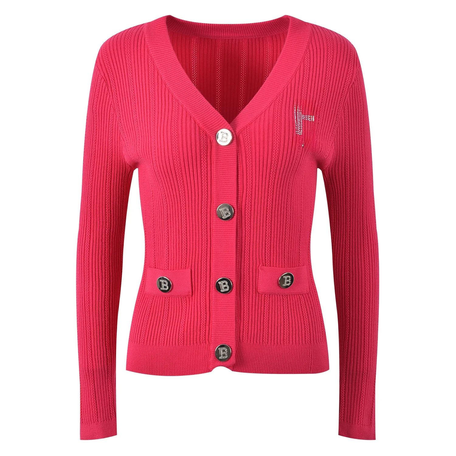 

Faionable Heavy-Du со стразами и надписью, вязаный женский утягивающий топ для поездок на работу и осенняя одежда, открытый кардиган