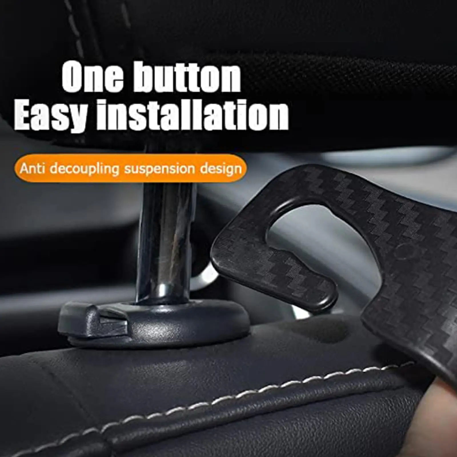 2/4Pcs Carbon Fibre Hook Car Seat Headrest Hook Auto Back Seat Organizer Hanger Handbag Clothes Bracket Car Interior Accessories