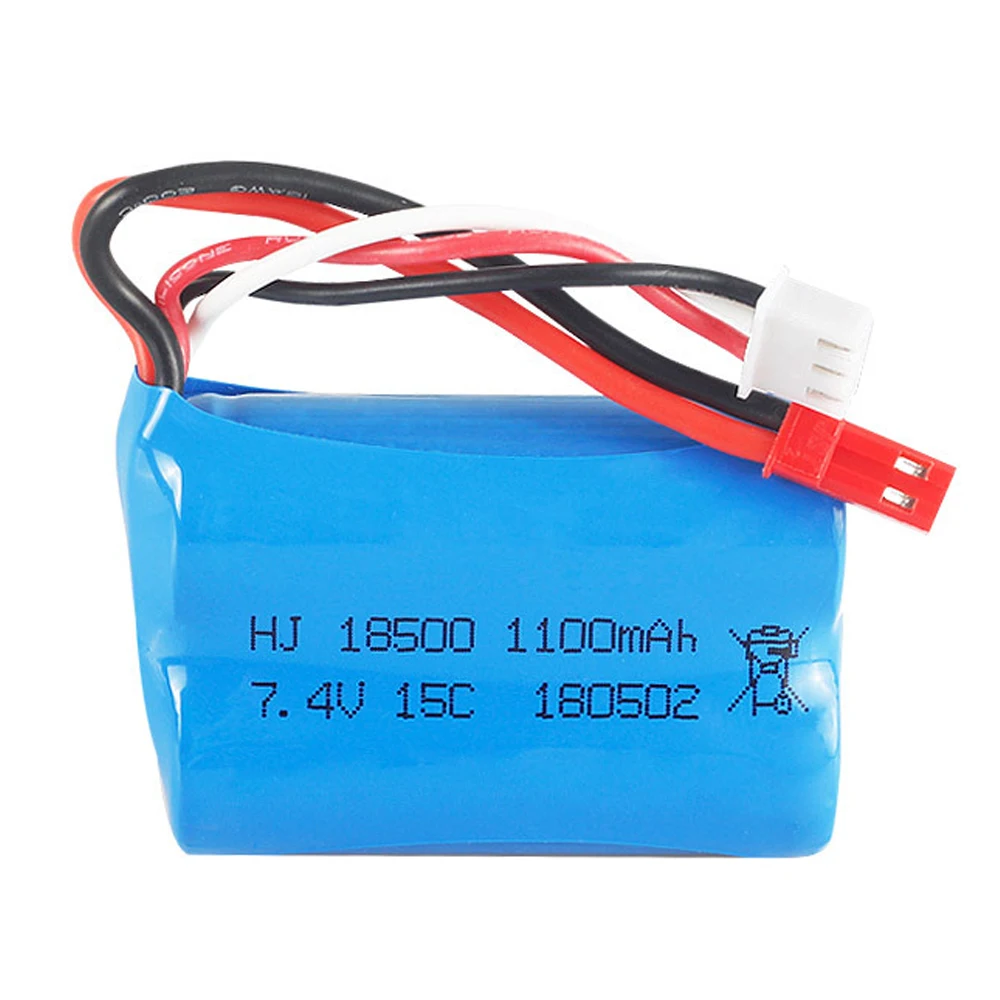 18500 Battery For MJX T10 T11 T34 HQ 827 871 Remote control helicopter toy parts 7.4V 1100mah lipo battery JST Plug with Charger