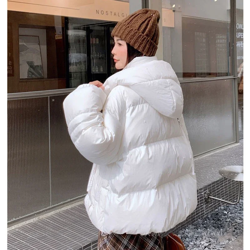 Damen Winter Daunen jacke neue weiße Ente Daunen koreanische Version der lässigen losen Version der Brot Daunen jacke dünnen Mantel