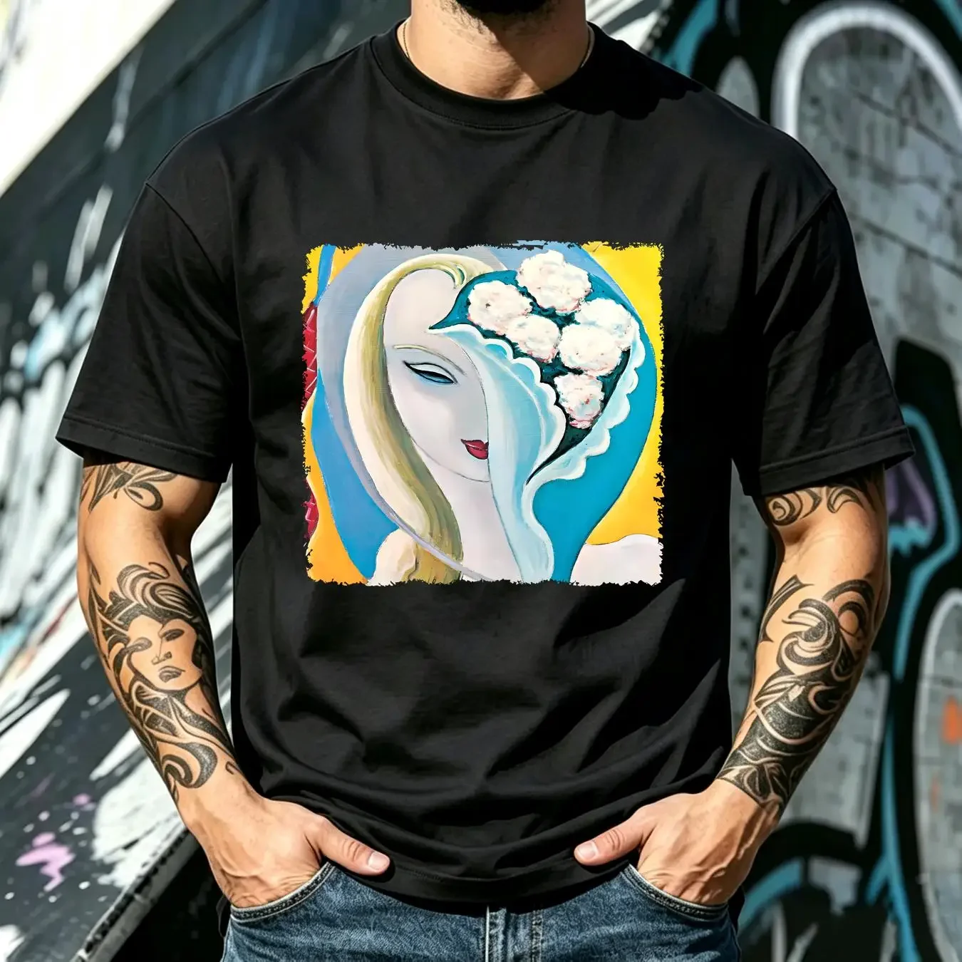 washed T Shirt Cotton Layla and Other Assorted Love Songs Derek The Dominos vintage Washed Versatile Slightly Casual streetwear