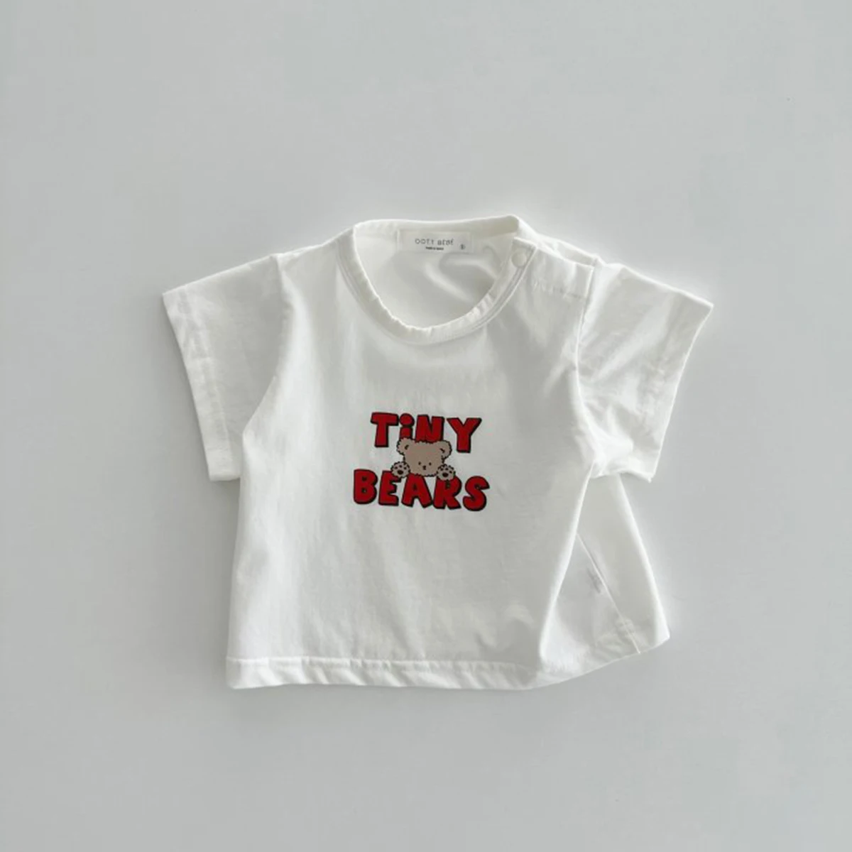 Summer Newborn Infant Baby Girls English Bear Printing Pullover T-Shirt Kids One-Piece Fashion Baby Clothing