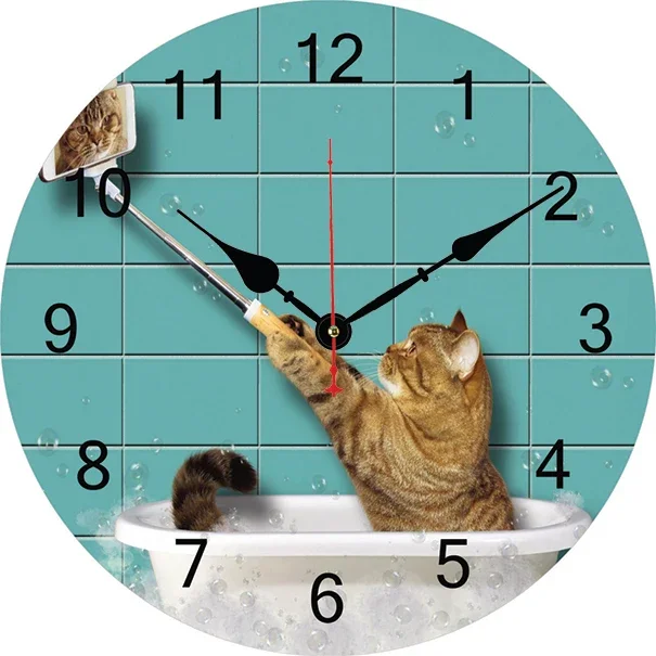 Cat Wall Clock Modern Design Living Room Bedroom Office Decoration Kitchen Clock Art Wall Watch Home Decor