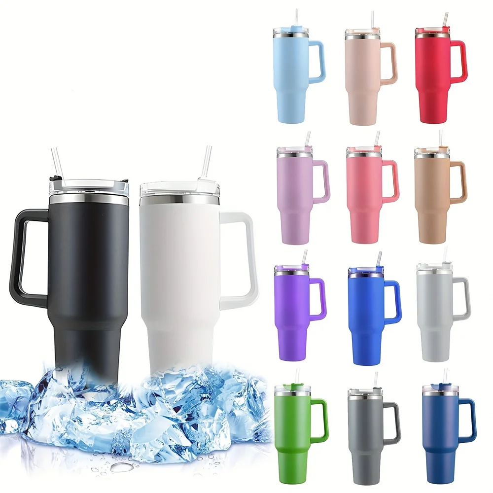 1PCS Bingba Cup Car Large Capacity Portable Handle Cup Stainless Steel Insulation Cup Coffee Insulation Cup