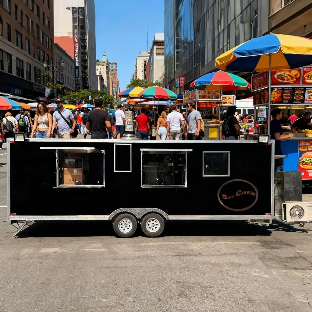 

Customized Mobile Full Kitchen Trailer for Hot Dogs Coffee Smoothies Breakfast Barbecue All-Round Food Service