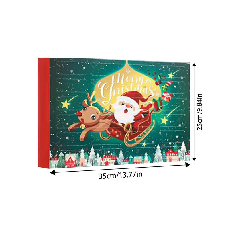 Calcetín Calendario de Adviento de Navidad Calendario de cuenta regresiva 24 días Tema navideño Calcetines de algodón Calendario de Navidad de vacaciones para niños