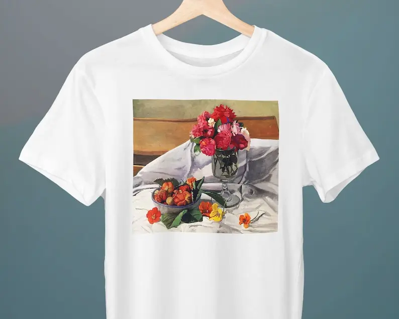 Flowers and Strawberries, Felix Vallotton Painting, Unisex T-Shirt, Art T-Shirt, Floral T-Shirt, Gift for Her, Gift for Him