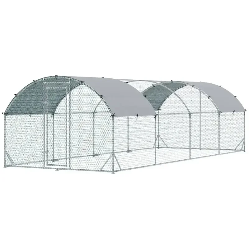 Large Metal Chicken Coop with Waterproof  Cover for Yard, Outdoor, Duck, Rabbit Chicken Run Heavy  Chicken Cage