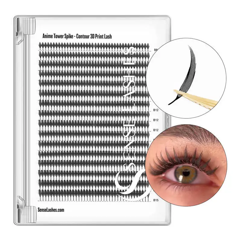 

SENSE LASHES Comic Spire наращивание ресниц контур 3D Print Lash готовые вееры башня с шипами аниме ресницы для инструмента для макияжа
