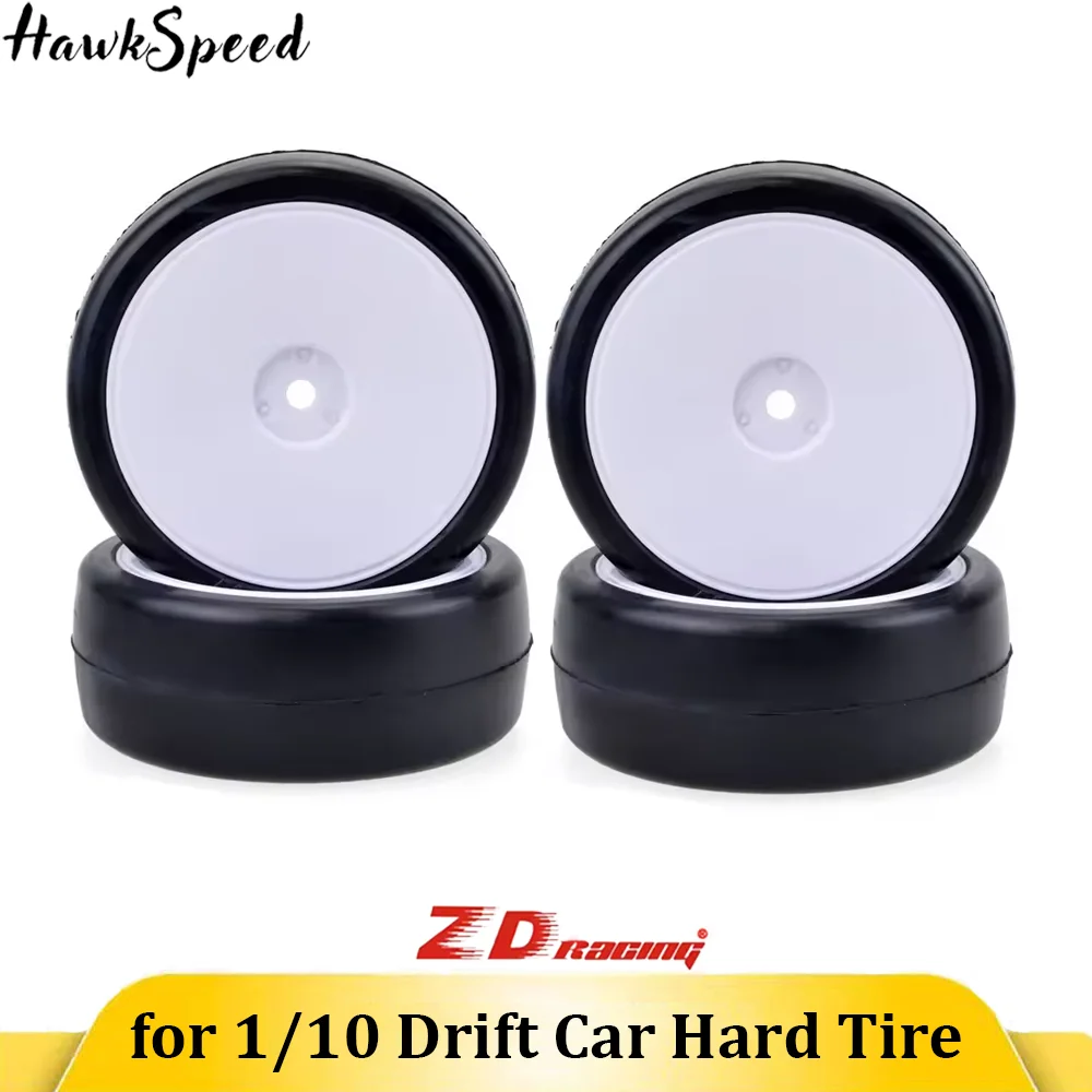 

ZD Racing 4pcs 1/10 Rubber Front and Rear Tires White Wheel with 12mm Rims for Redcat, HSP, Traxxas, ZD Racing 1/10 Drift Car