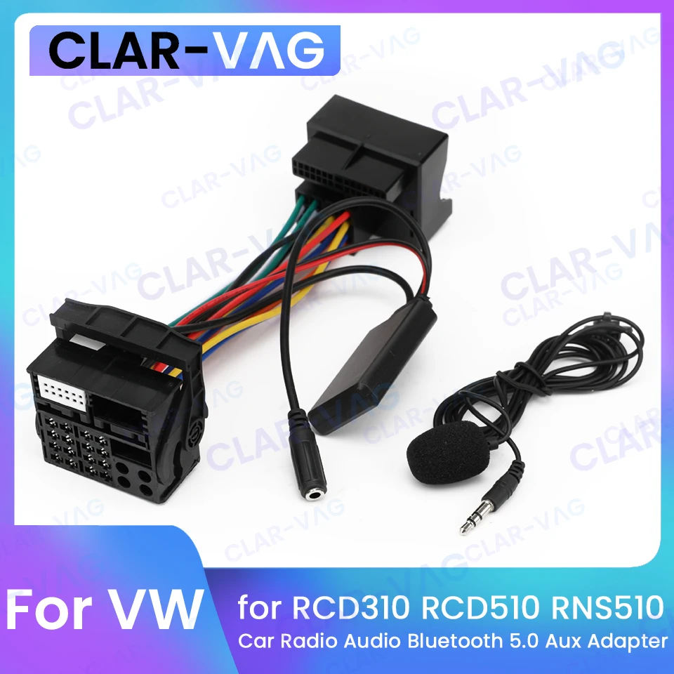 

For VW RCD510 RCD310 RNS315 RNS310 MFD2 Bluetooth 5.0 Module Receiver Adapter Radio Stereo AUX Cable Adapter for Skoda