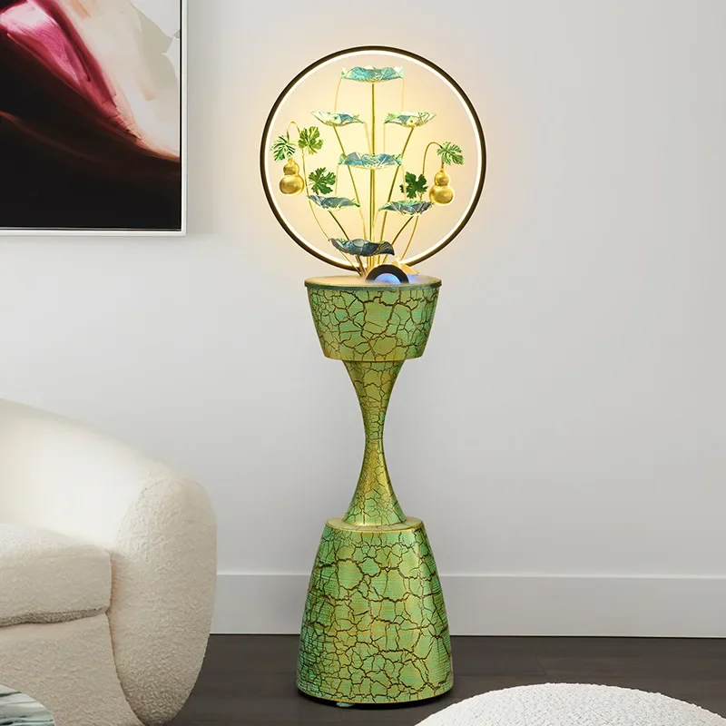 flowing water makes money, fountain entrance TV cabinet, atomization, humidification, healing system, decorative floor ornament