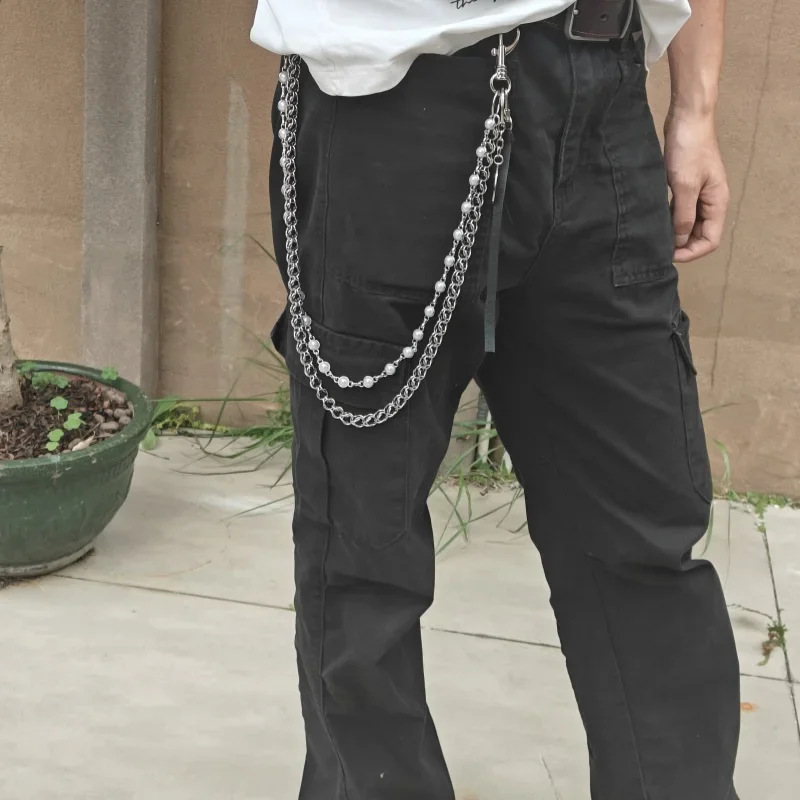 Retro Titanium Steel Clamp Beads Punk Pants Chain luxurious One\'s Waist Accessories Fashion Men And Women Key Chain Wholesaler