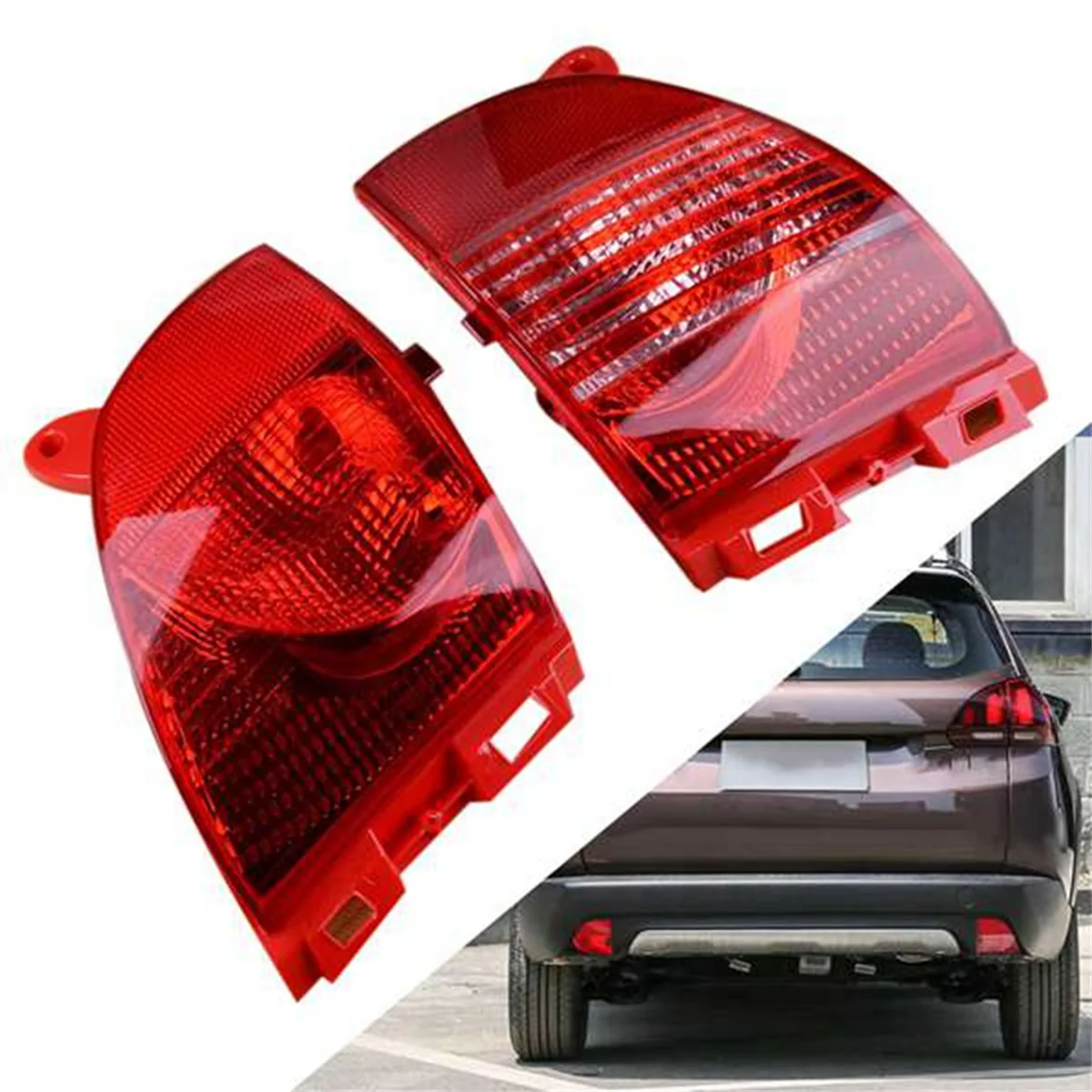 1 Pair Car Rear Bumper Fog Light Parking Warning Reflector Taillights Brake Lamp for Peugeot 308CC/C3/2008 2009-2014