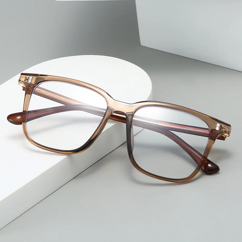 Stilvolle Reissägel-Lesebrille mit großem Rahmen, einfaches geometrisches Design, Anti-Blaulicht-Lesebrille