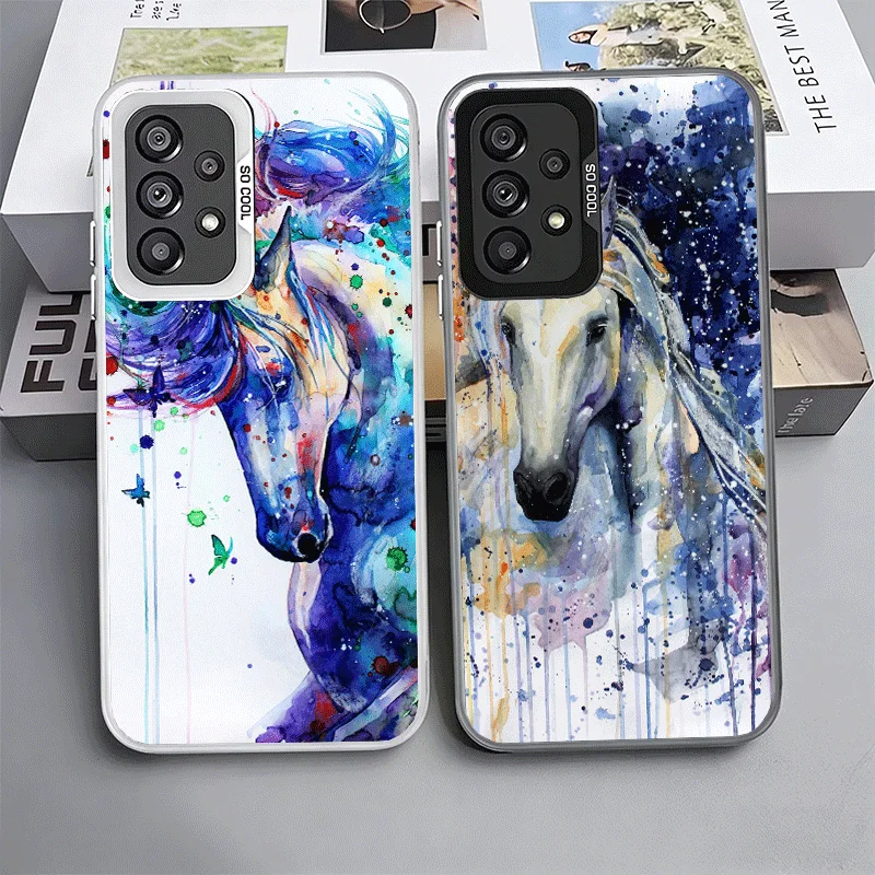 Oil Painting Horse Shockproof Phone Case for Samsung A17 A16 A15 A14 A37 A57 A36 A56 A26 A35 A55 A25 A34 A54 A24 A13 A23 A33 A53